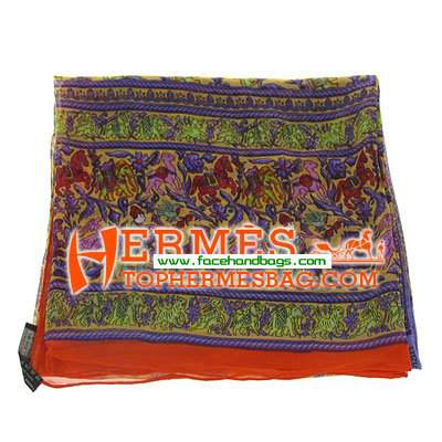 Hermes 100% Silk Square Scarf Red HESISS 135 x 135 - Click Image to Close